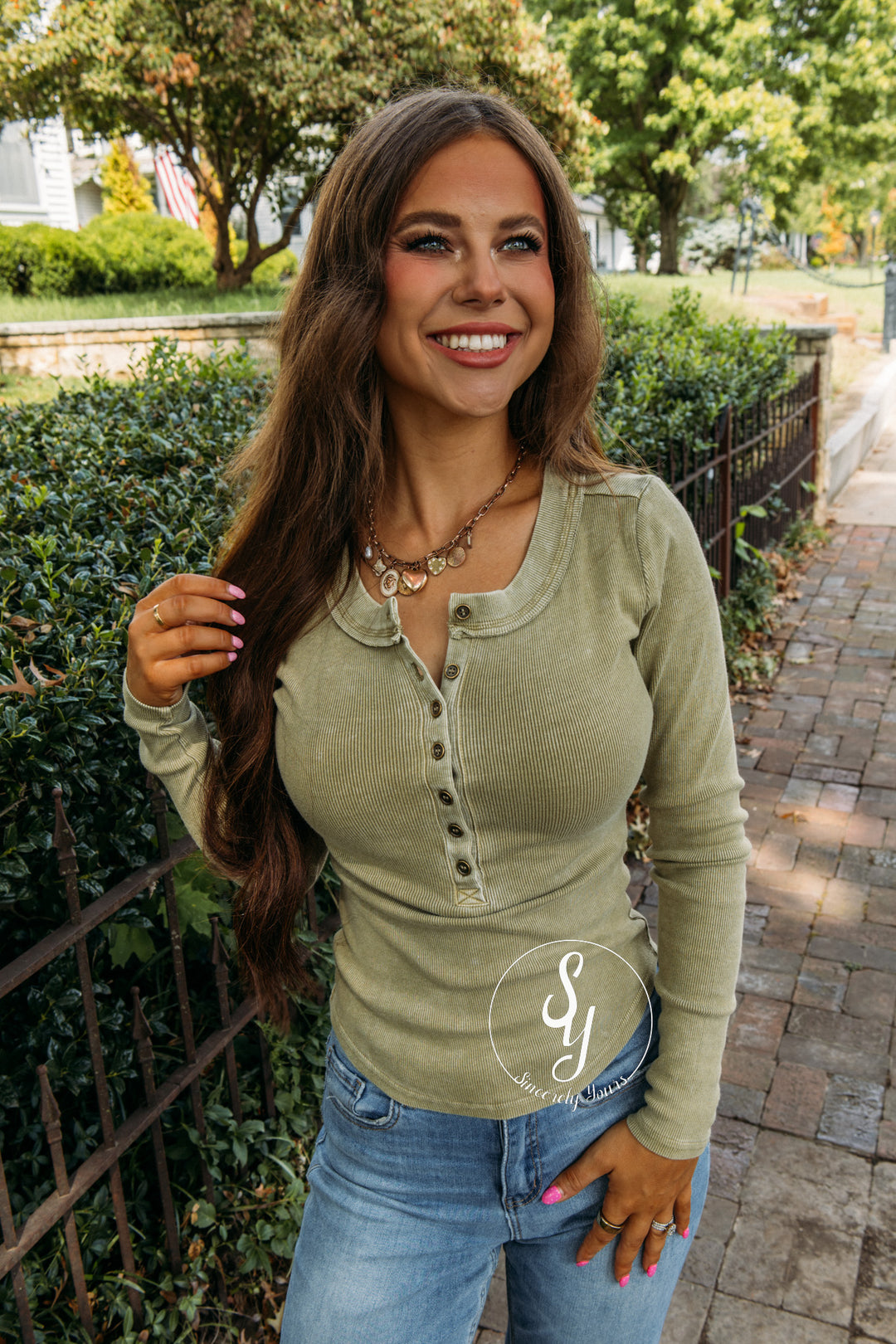 No Basic Energy Top - Light Olive