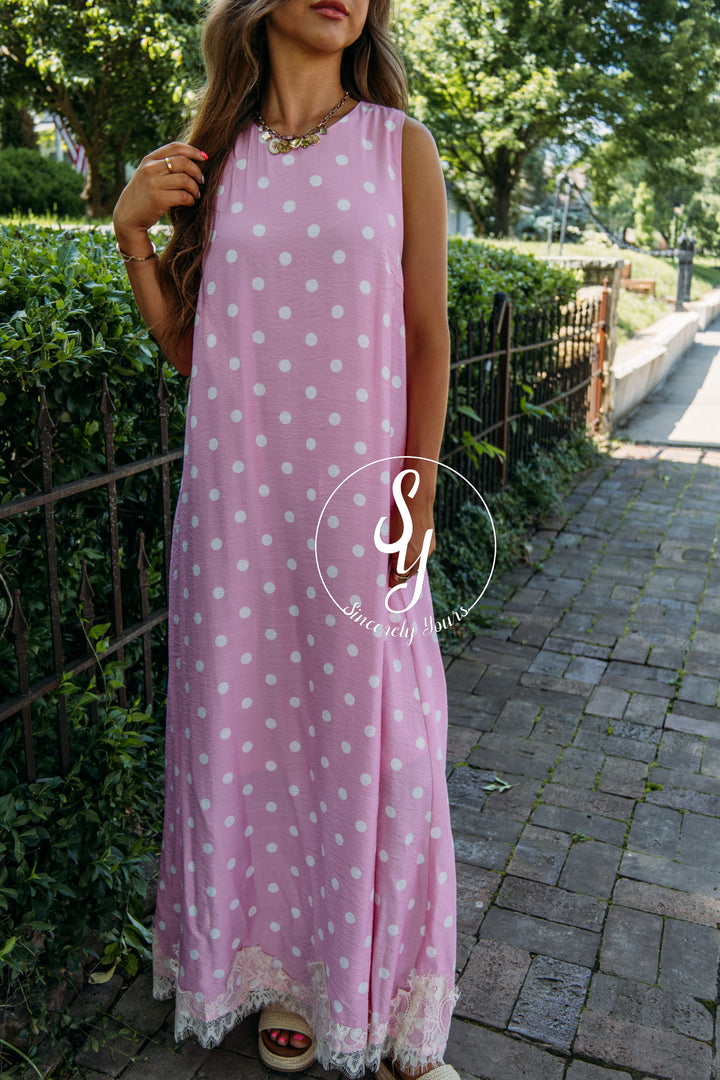 Sweet Spots Dress - Pink