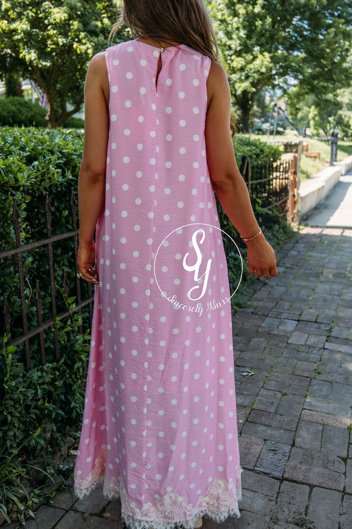 Sweet Spots Dress - Pink