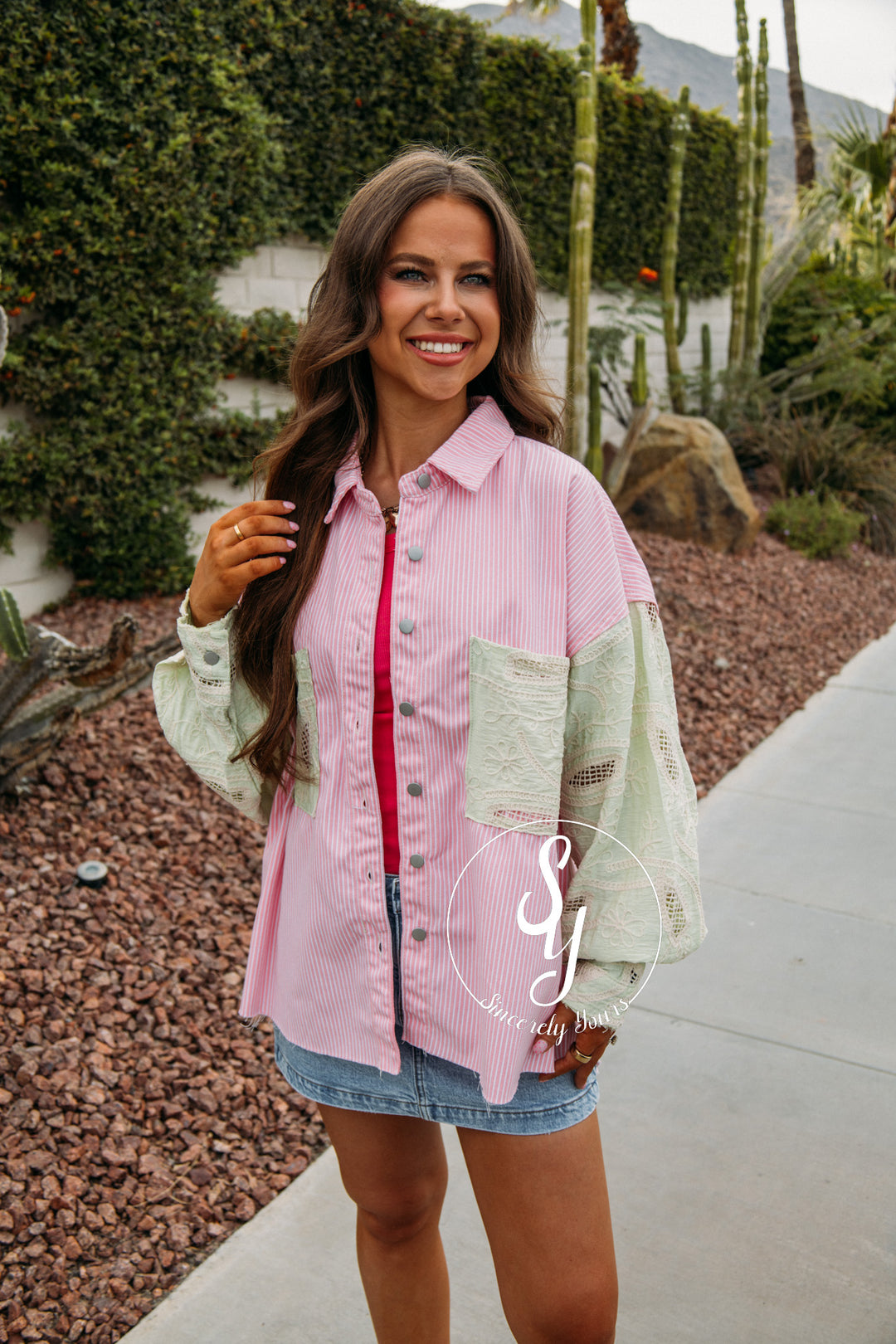 Lacey Stripe Jacket - Pink Stripe Multi