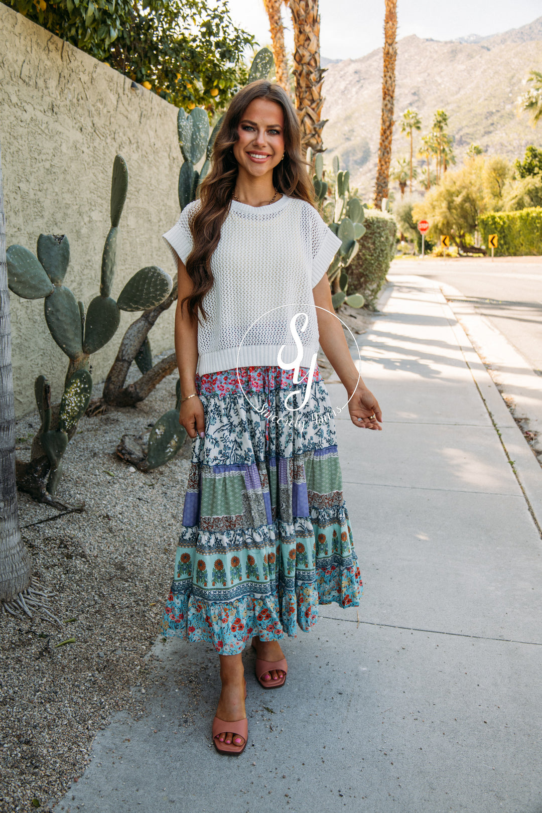 Blossom Love Skirt - Sage Combo