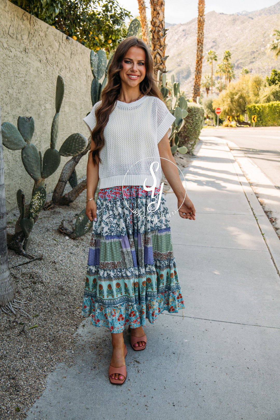 Blossom Love Skirt - Sage Combo