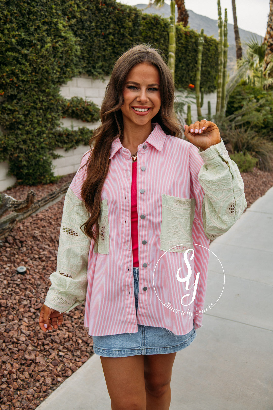 Lacey Stripe Jacket - Pink Stripe Multi
