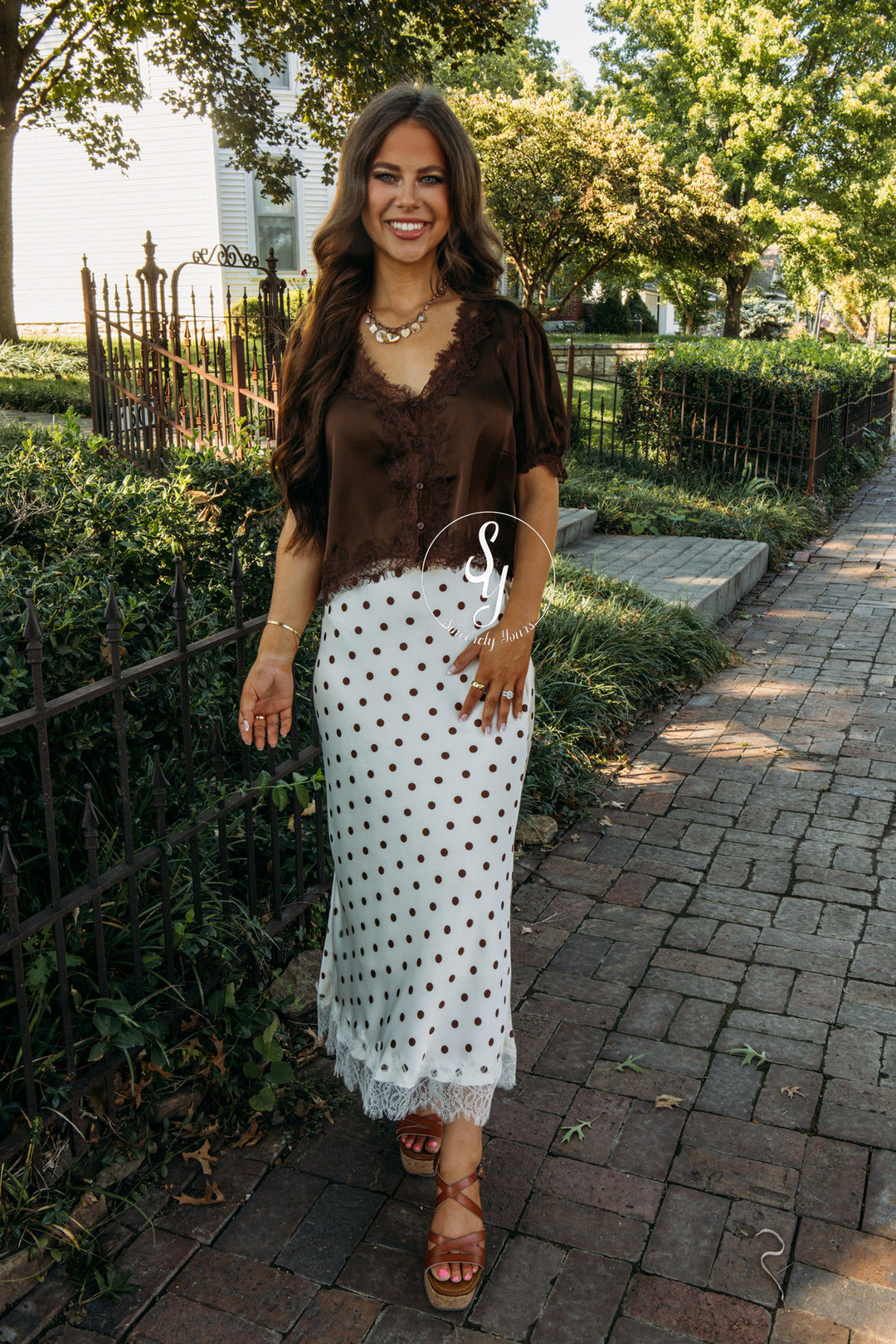 Rory Polka Dot Skirt - Champagne