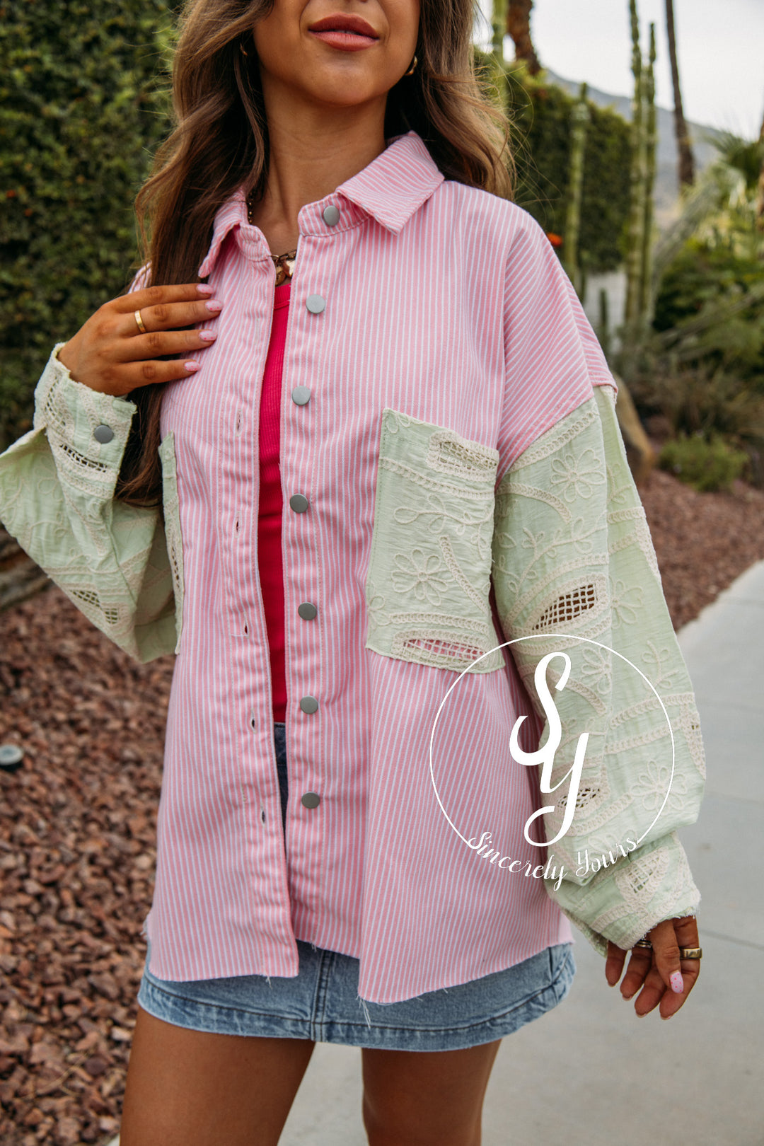Lacey Stripe Jacket - Pink Stripe Multi