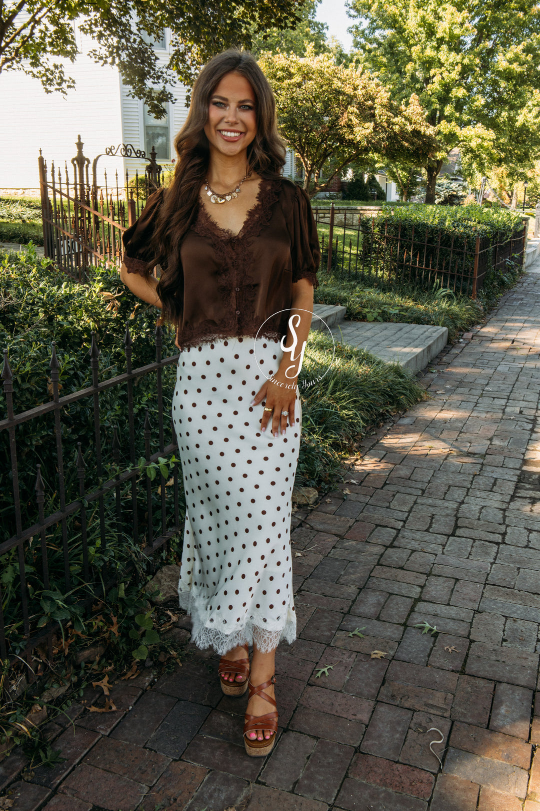 Rory Polka Dot Skirt - Champagne