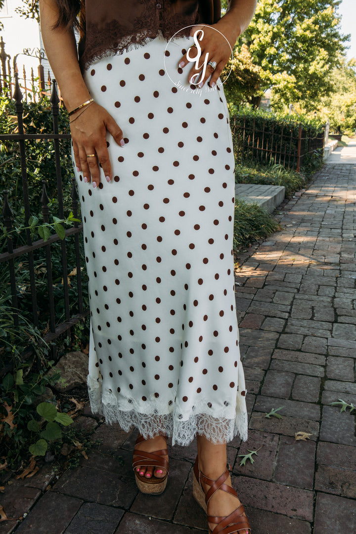 Rory Polka Dot Skirt - Champagne