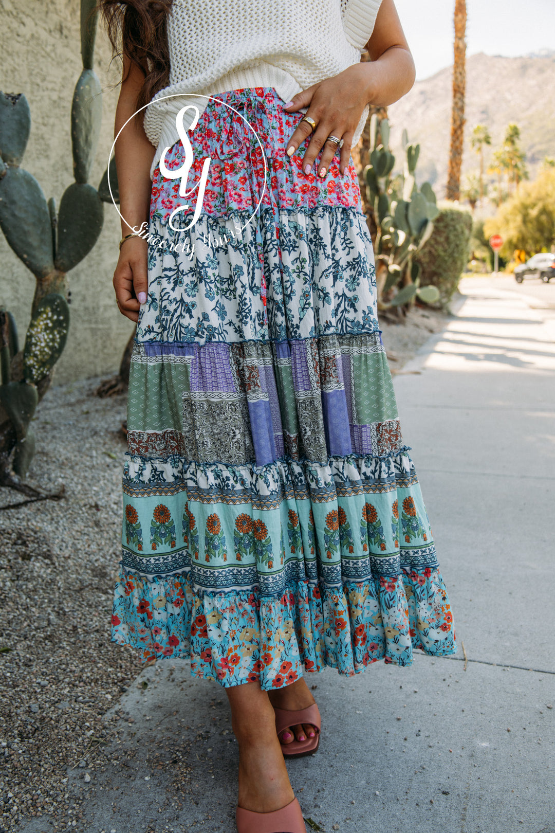Blossom Love Skirt - Sage Combo