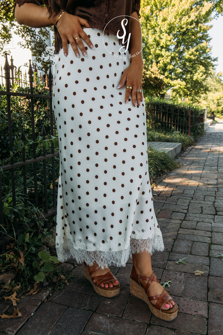 Rory Polka Dot Skirt - Champagne