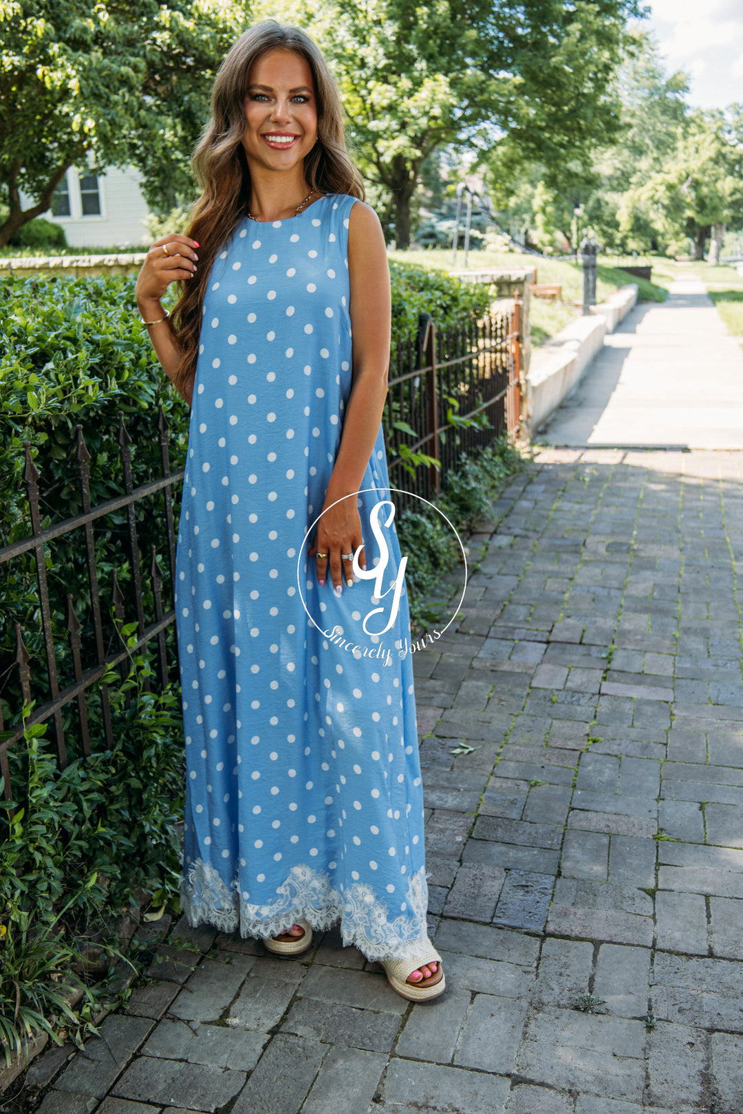Sweet Spots Dress - Blue