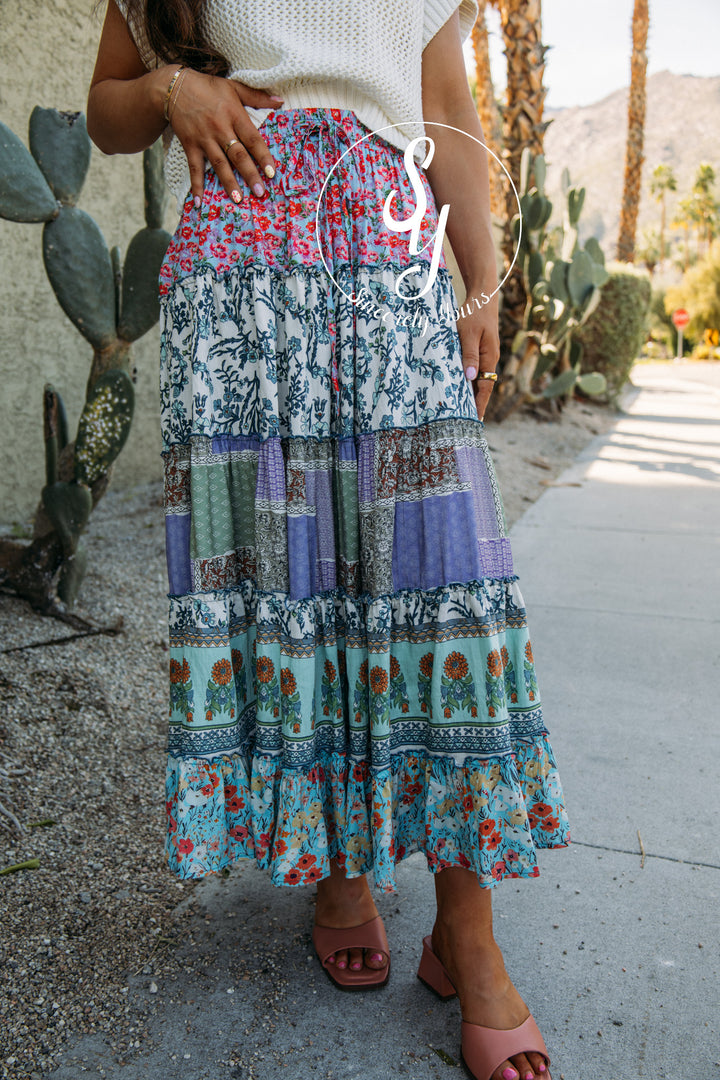 Blossom Love Skirt - Sage Combo
