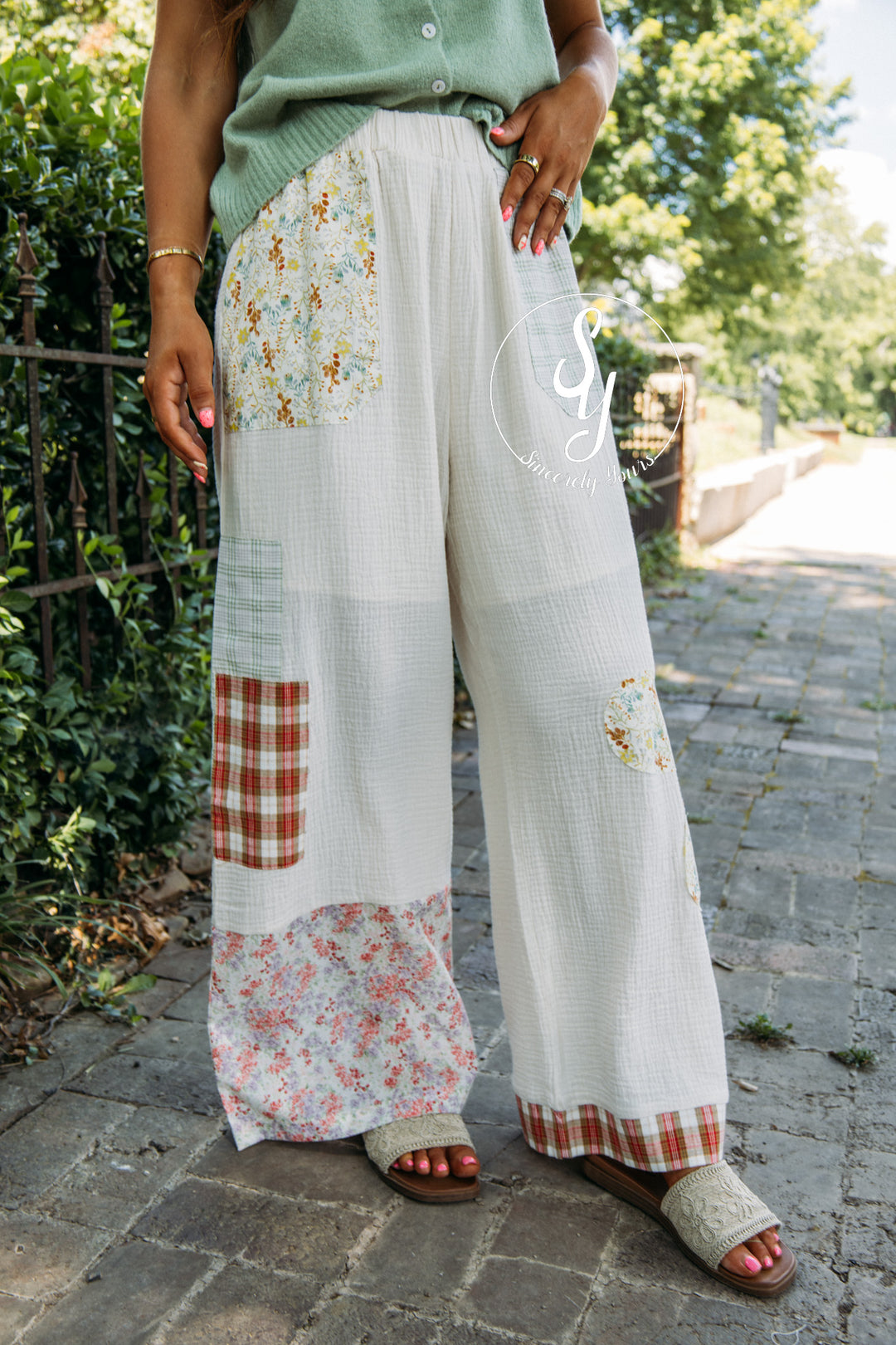 Flower Patch Pant - Ivory Multi