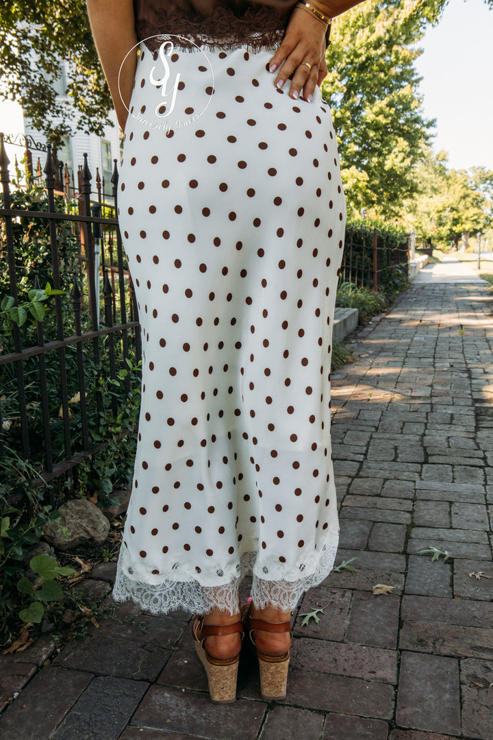Rory Polka Dot Skirt - Champagne