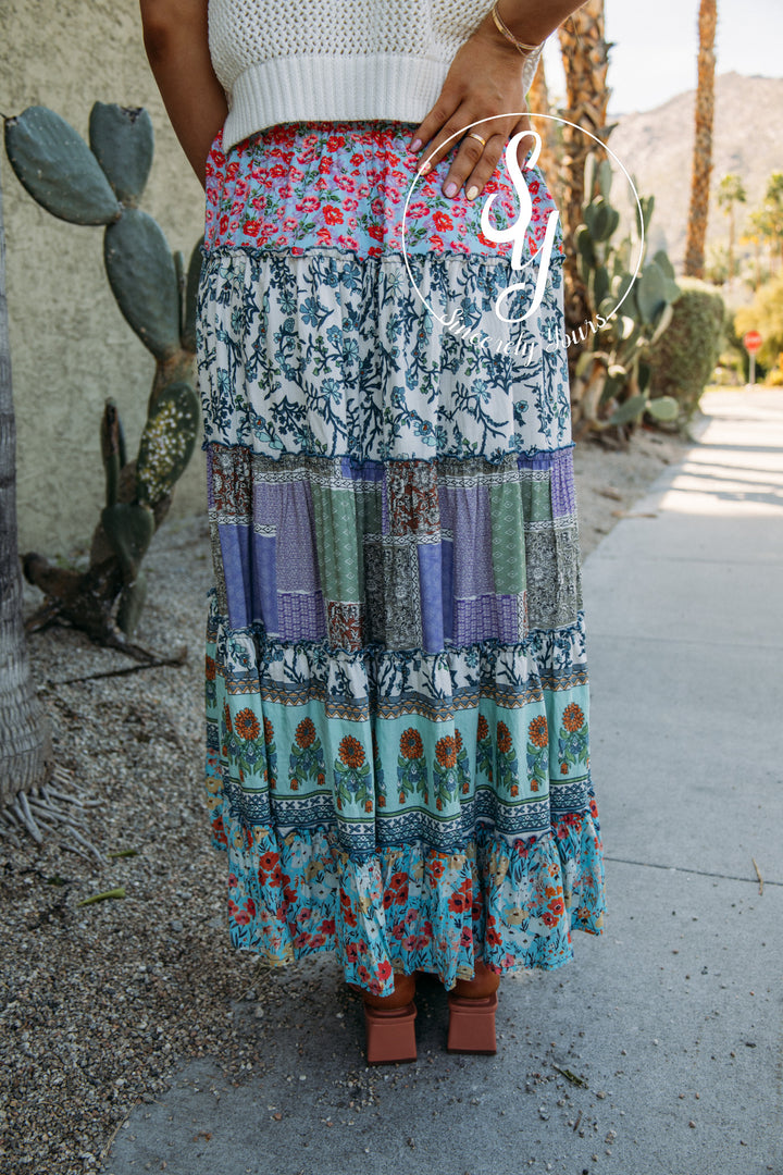 Blossom Love Skirt - Sage Combo
