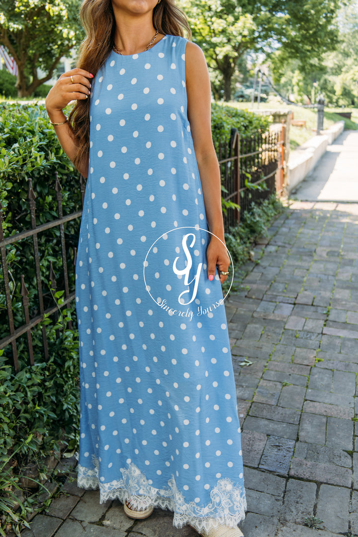 Sweet Spots Dress - Blue