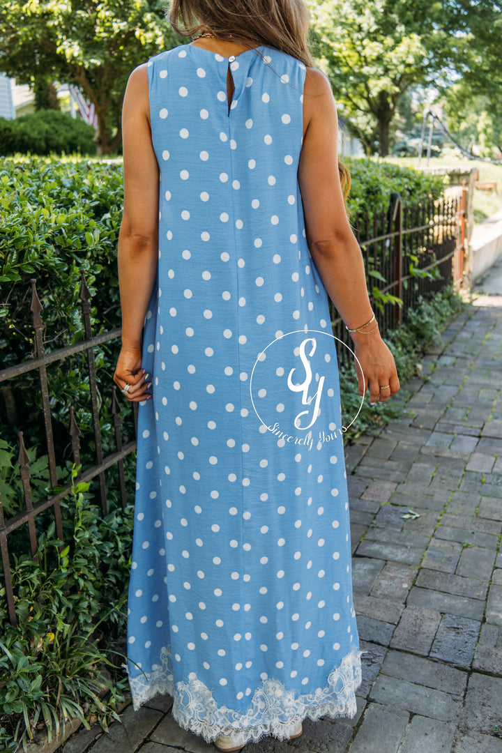 Sweet Spots Dress - Blue