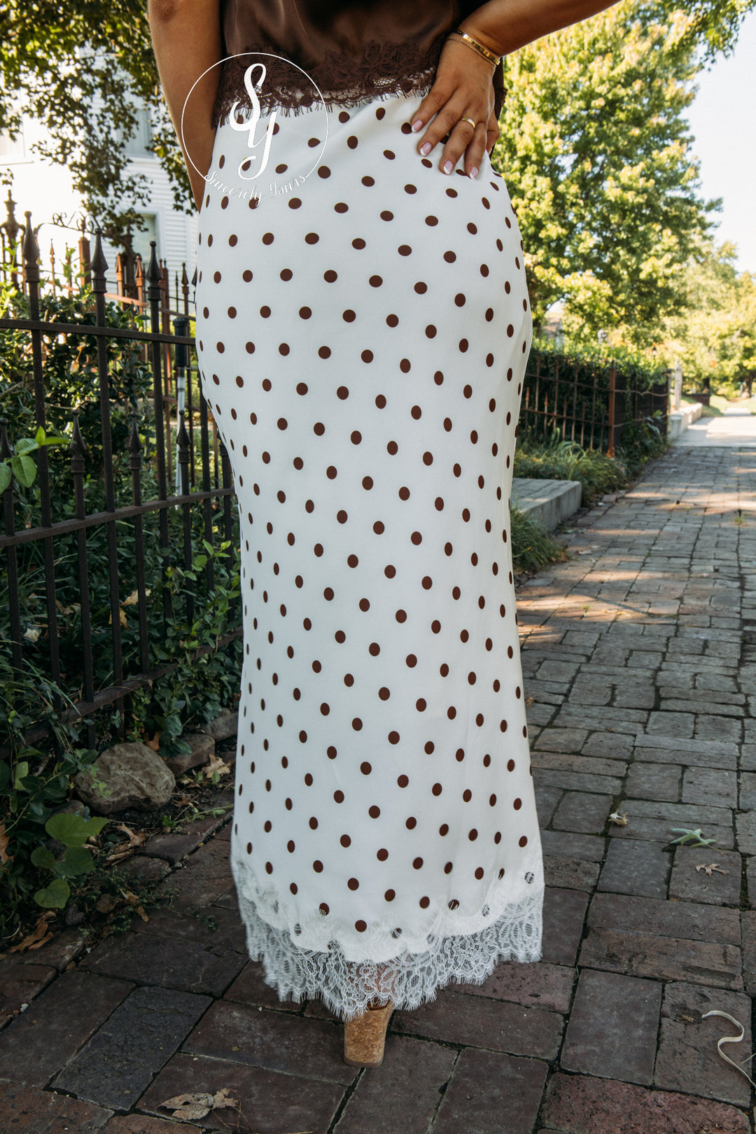 Rory Polka Dot Skirt - Champagne