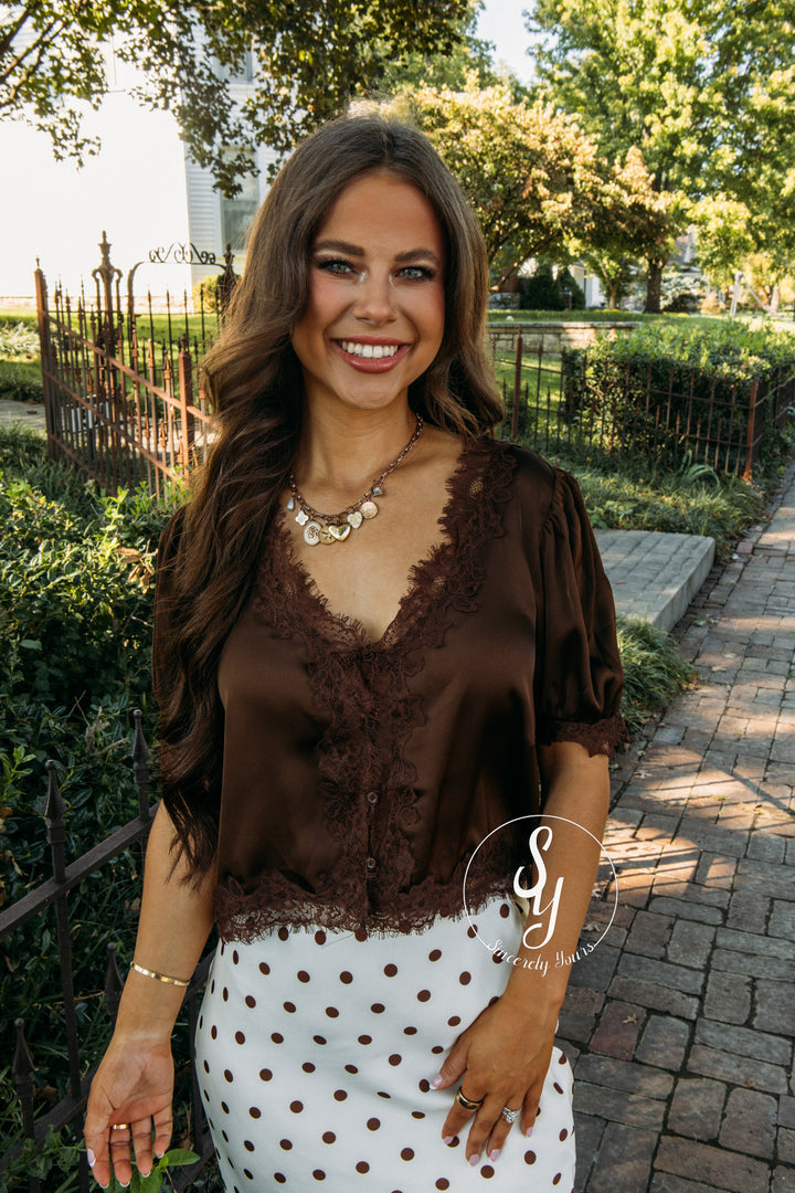 Classy All The Way Top - Brown