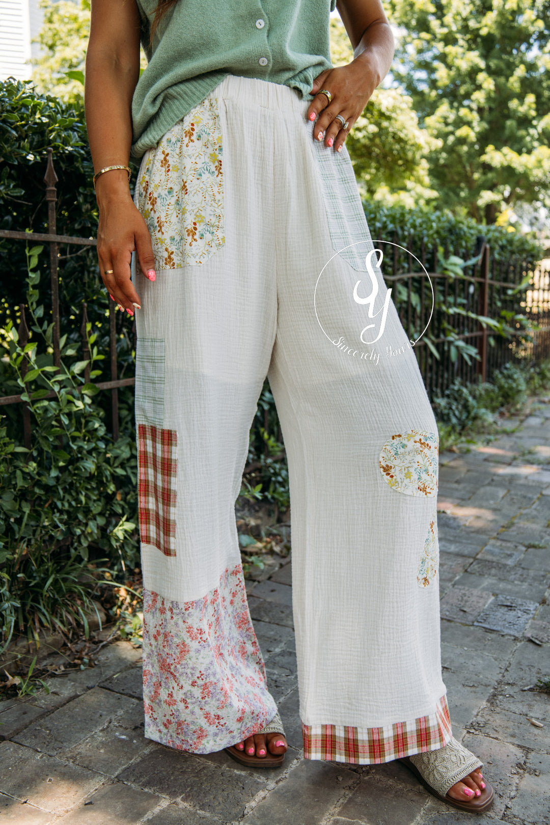 Flower Patch Pant - Ivory Multi