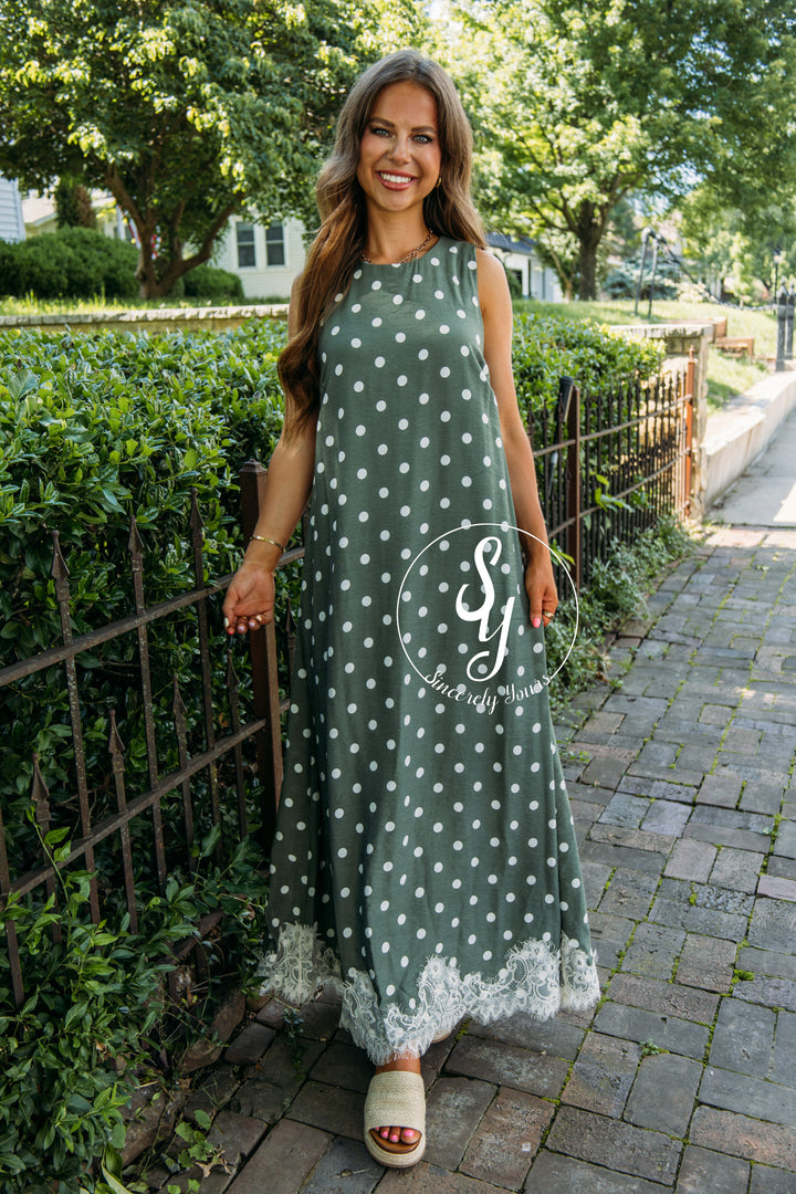 Sweet Spots Dress - Olive