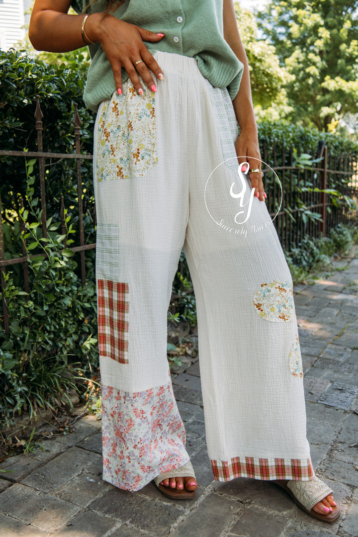 Flower Patch Pant - Ivory Multi