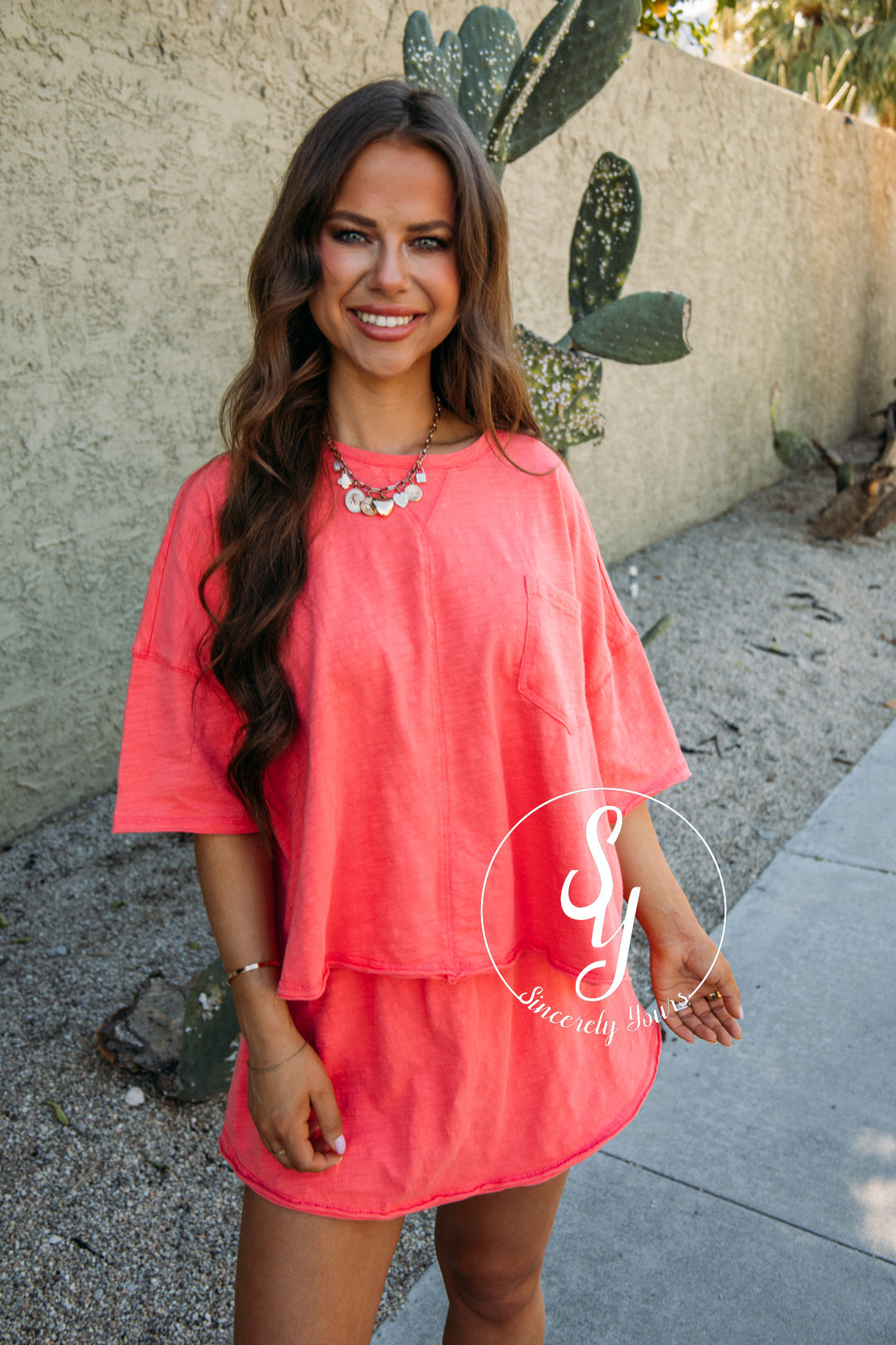 Daily Cutie Skort Set - Dk Coral