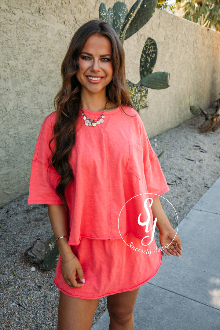 Daily Cutie Skort Set - Dk Coral