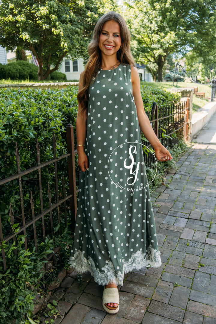 Sweet Spots Dress - Olive