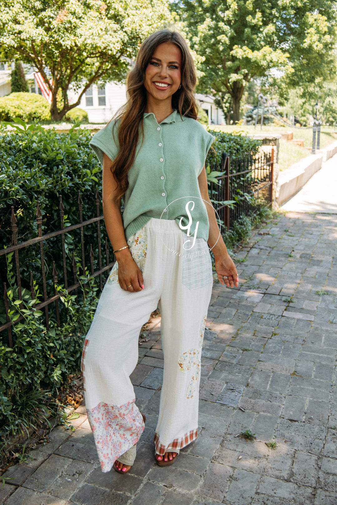 Flower Patch Pant - Ivory Multi