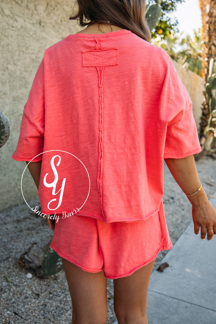 Daily Cutie Skort Set - Dk Coral