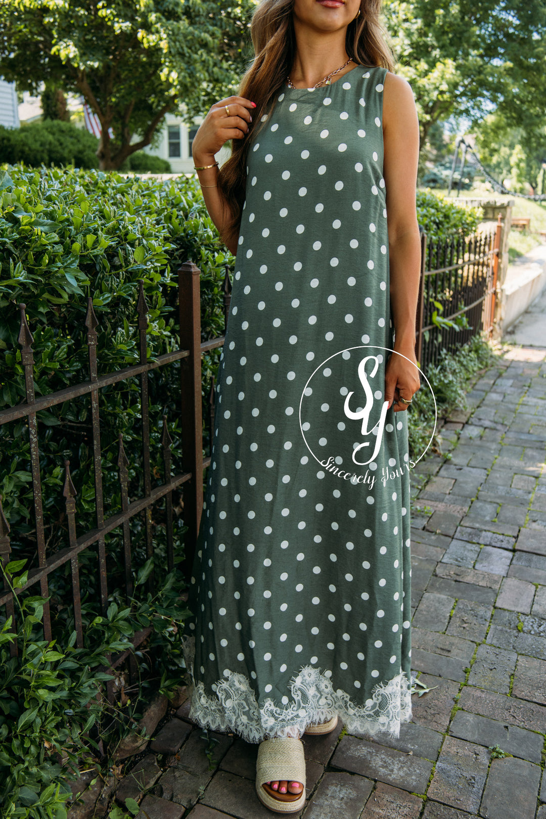 Sweet Spots Dress - Olive