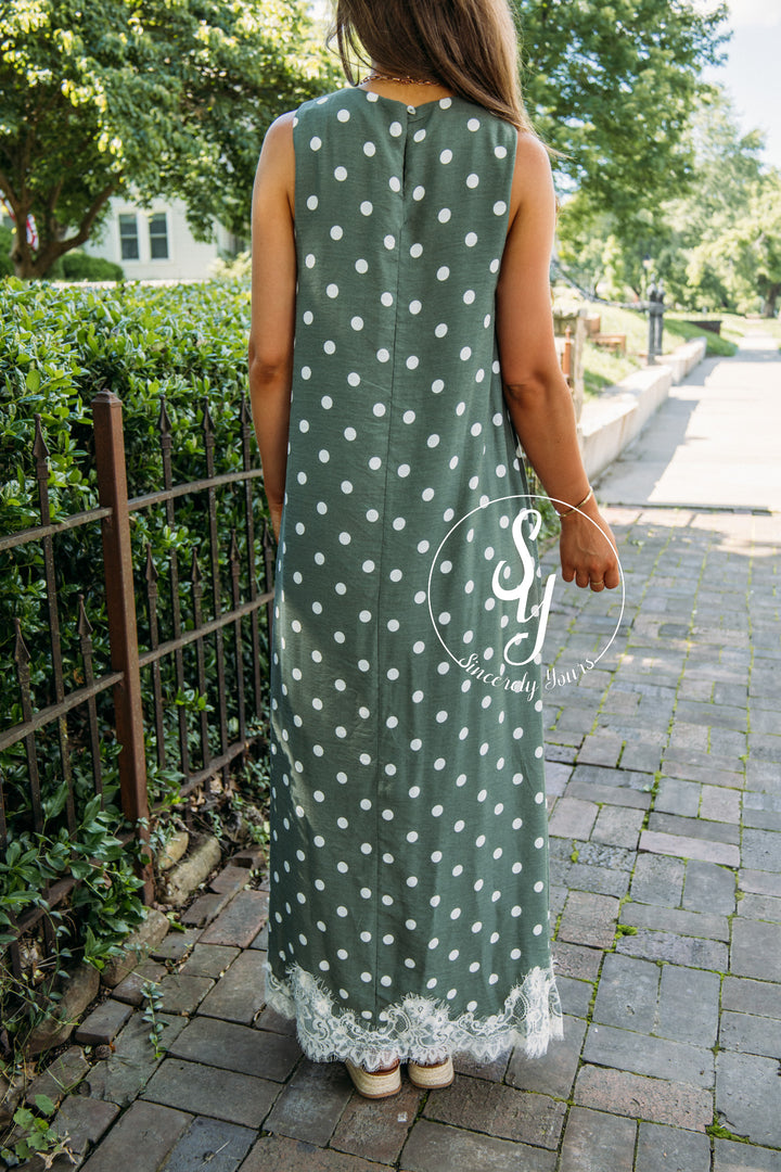 Sweet Spots Dress - Olive
