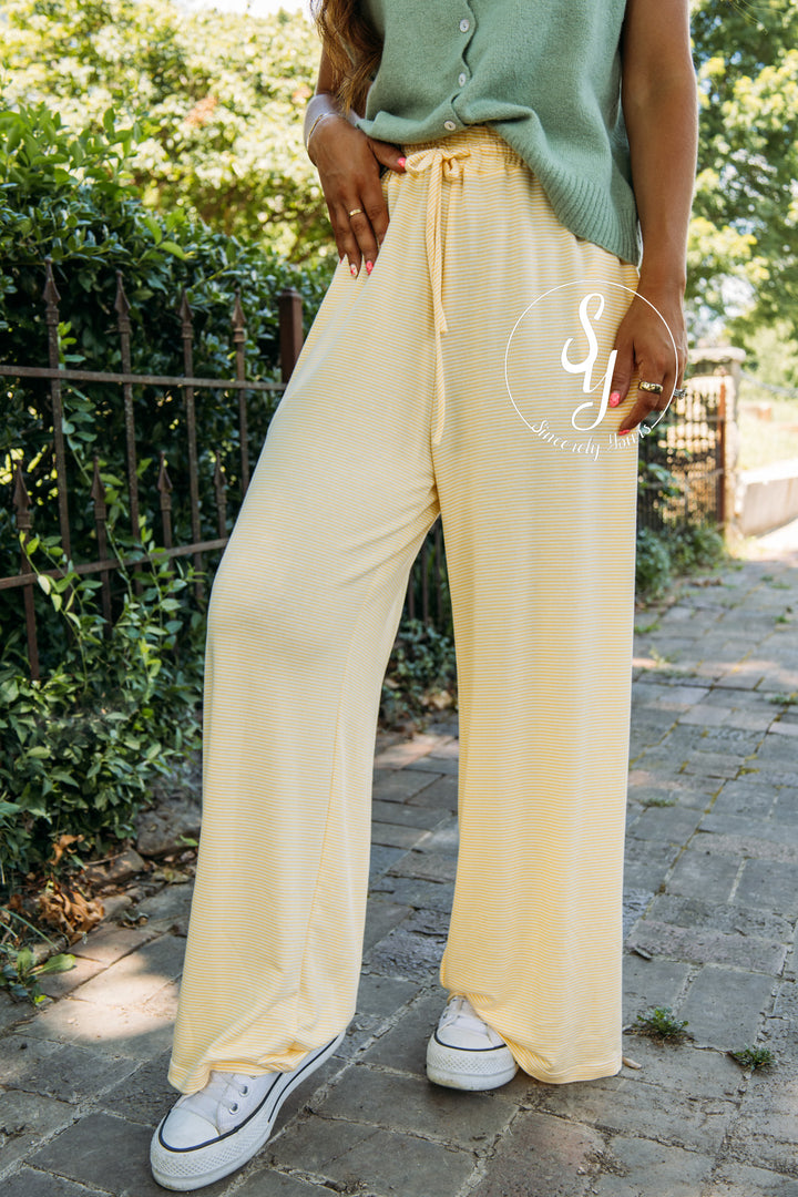 Cozy In Stripe Pant - Baby Yellow