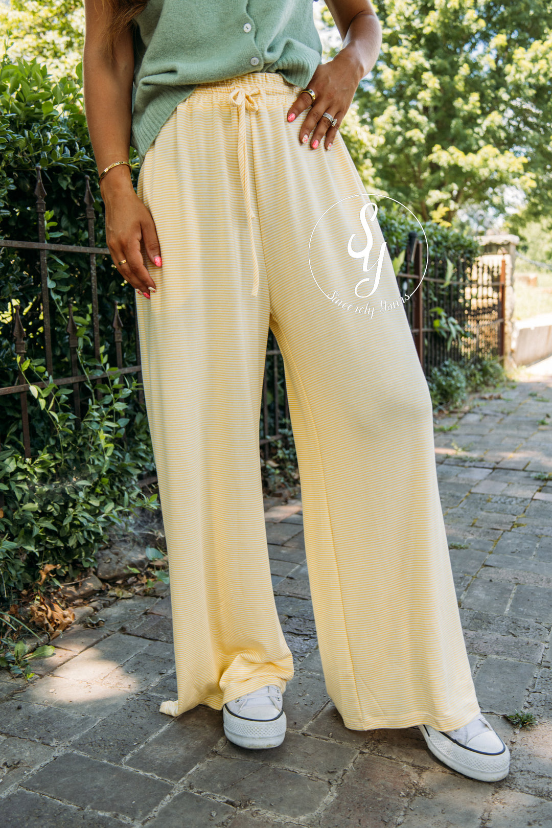Cozy In Stripe Pant - Baby Yellow