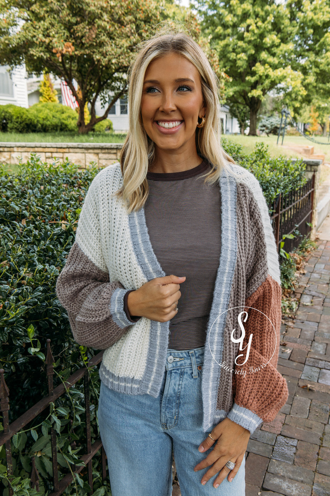 Snuggle On In Cardigan - Cream/Mocha
