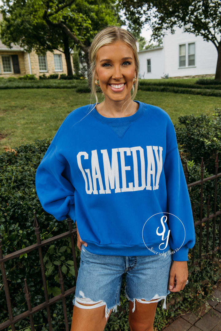 Game Day Ready Crewneck - Cobalt Blue