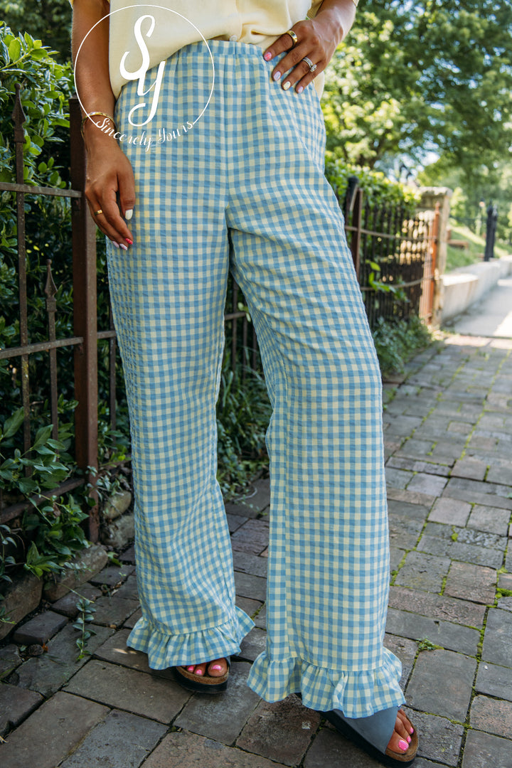 Easy Check Pants - Lemon