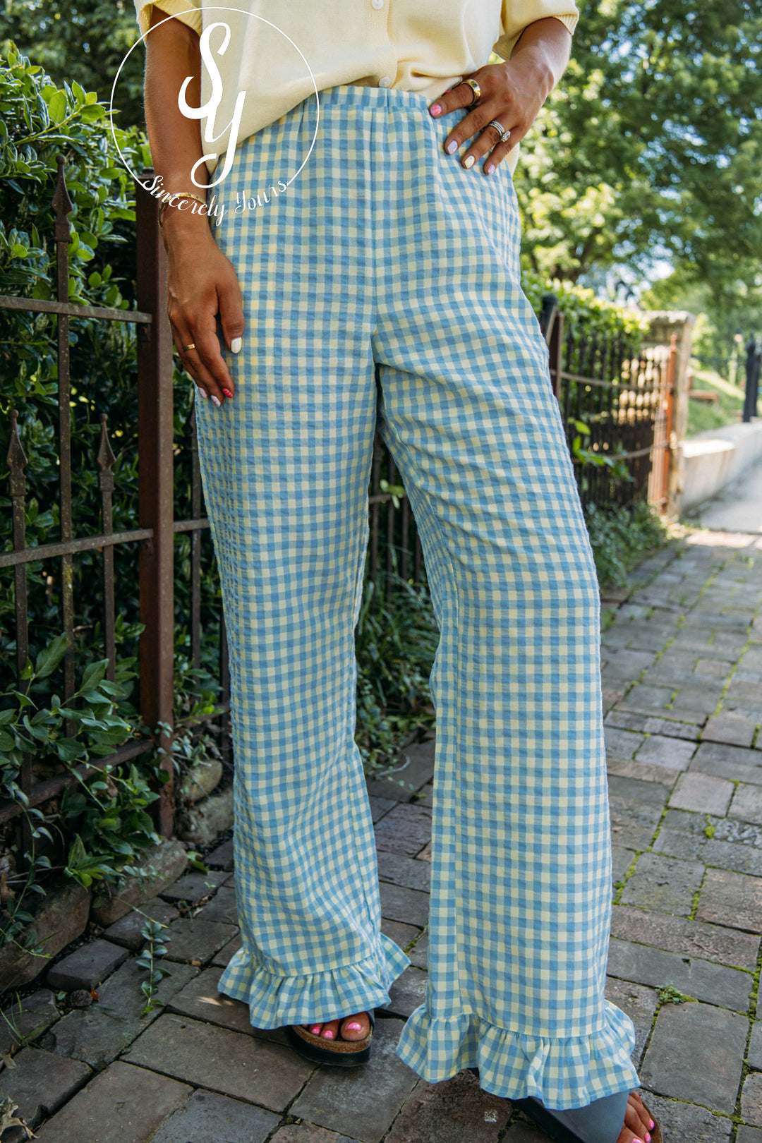 Easy Check Pants - Lemon