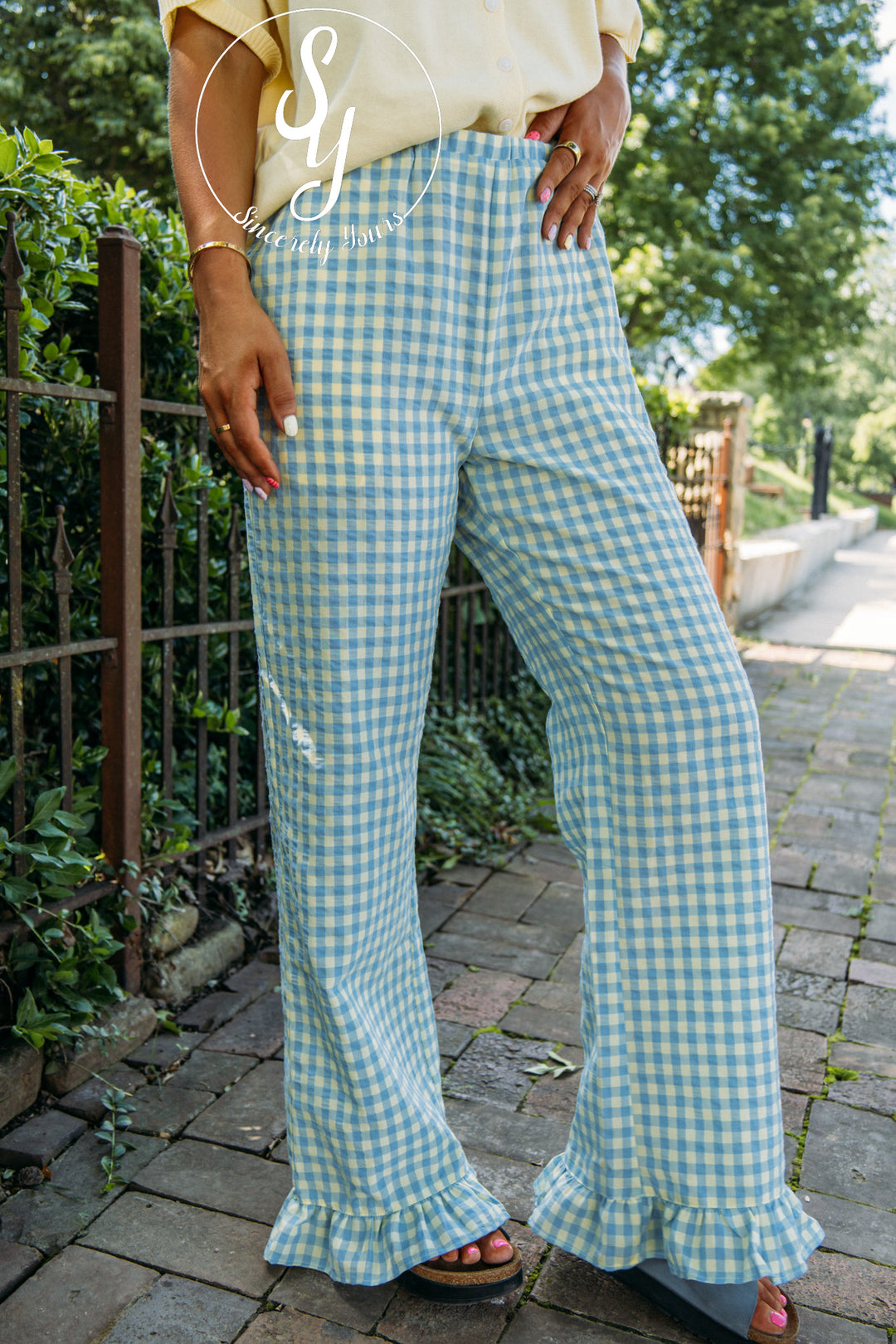 Easy Check Pants - Lemon