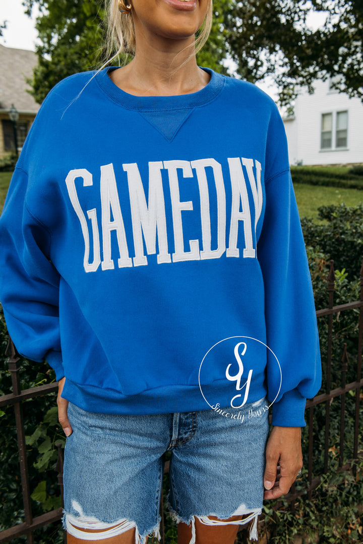 Game Day Ready Crewneck - Cobalt Blue