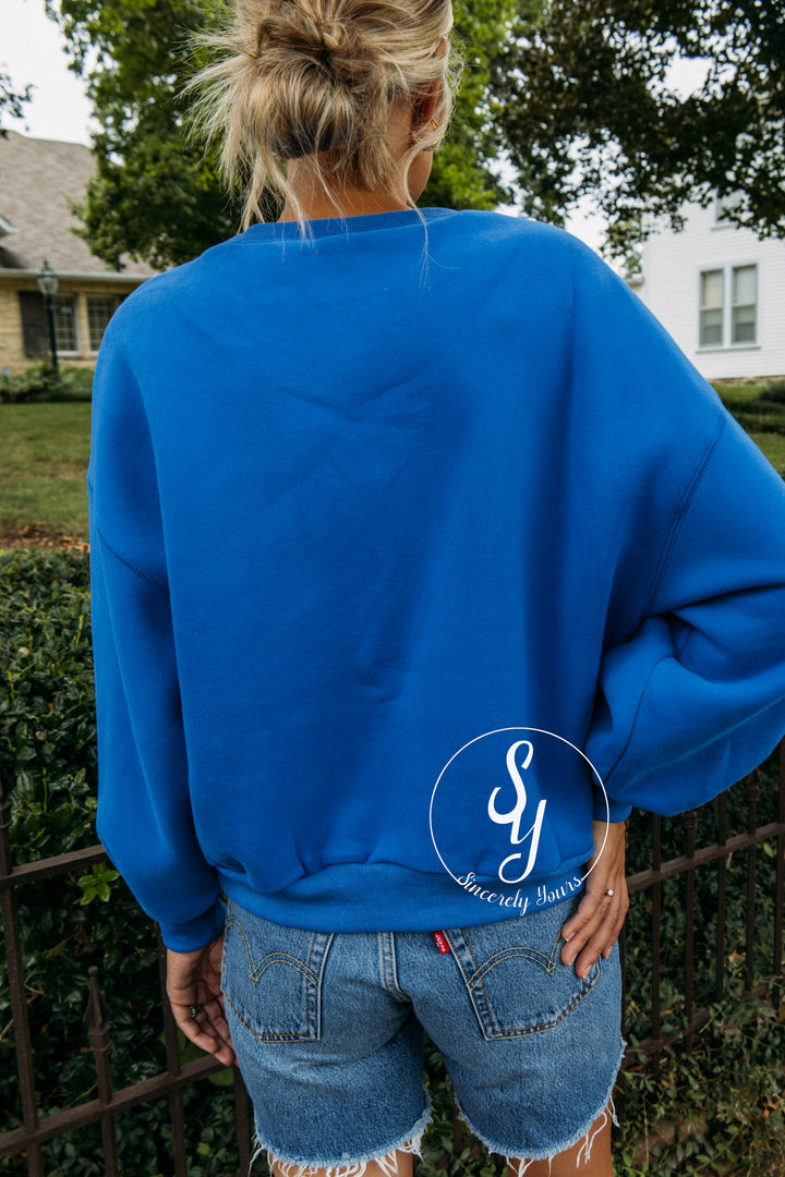 Game Day Ready Crewneck - Cobalt Blue