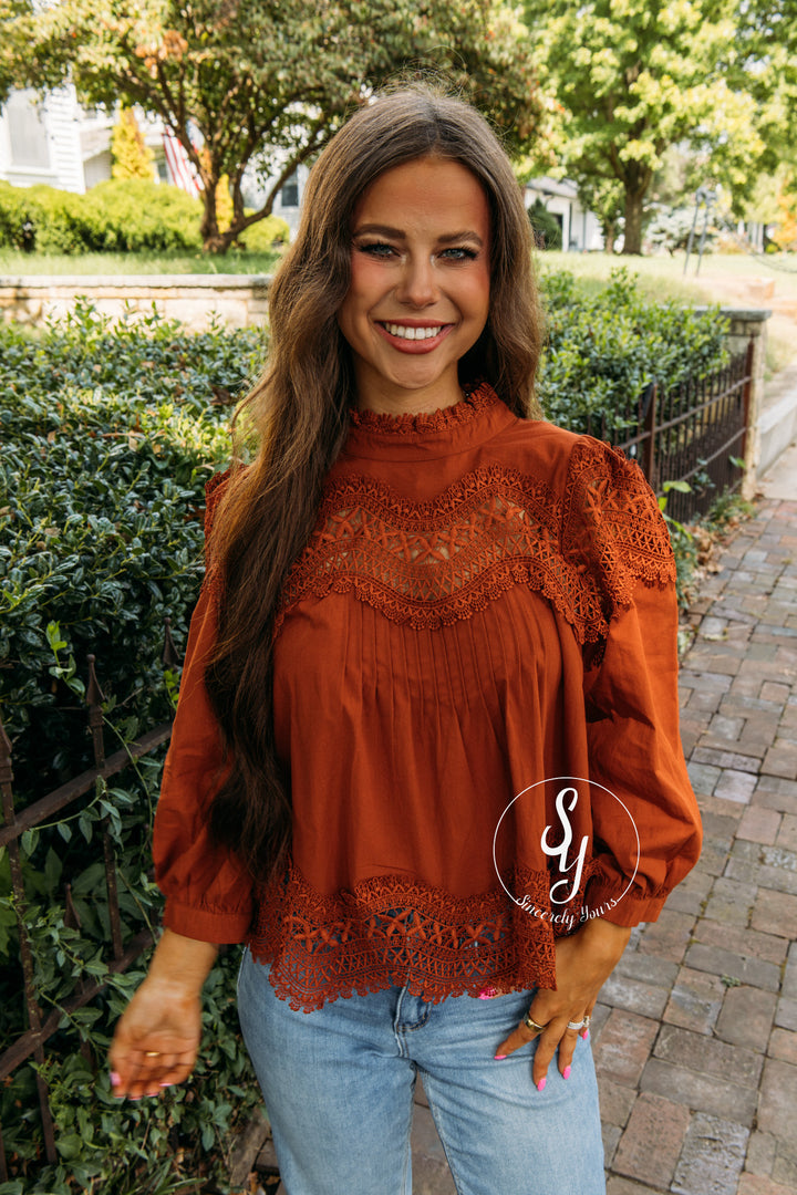 Lace Love Top - Clay