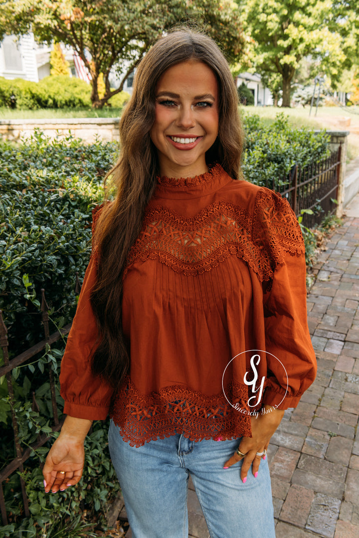 Lace Love Top - Clay