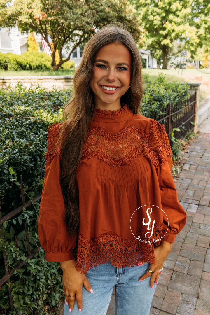 Lace Love Top - Clay