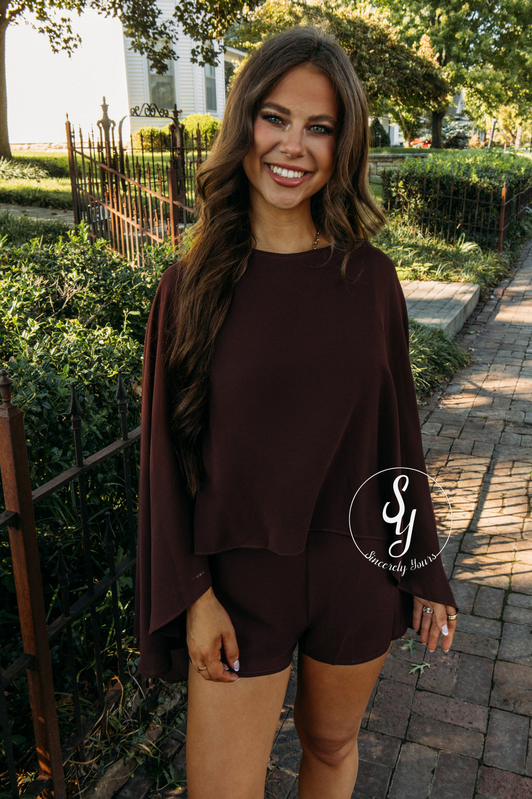 Poised Feeling Romper - Brown
