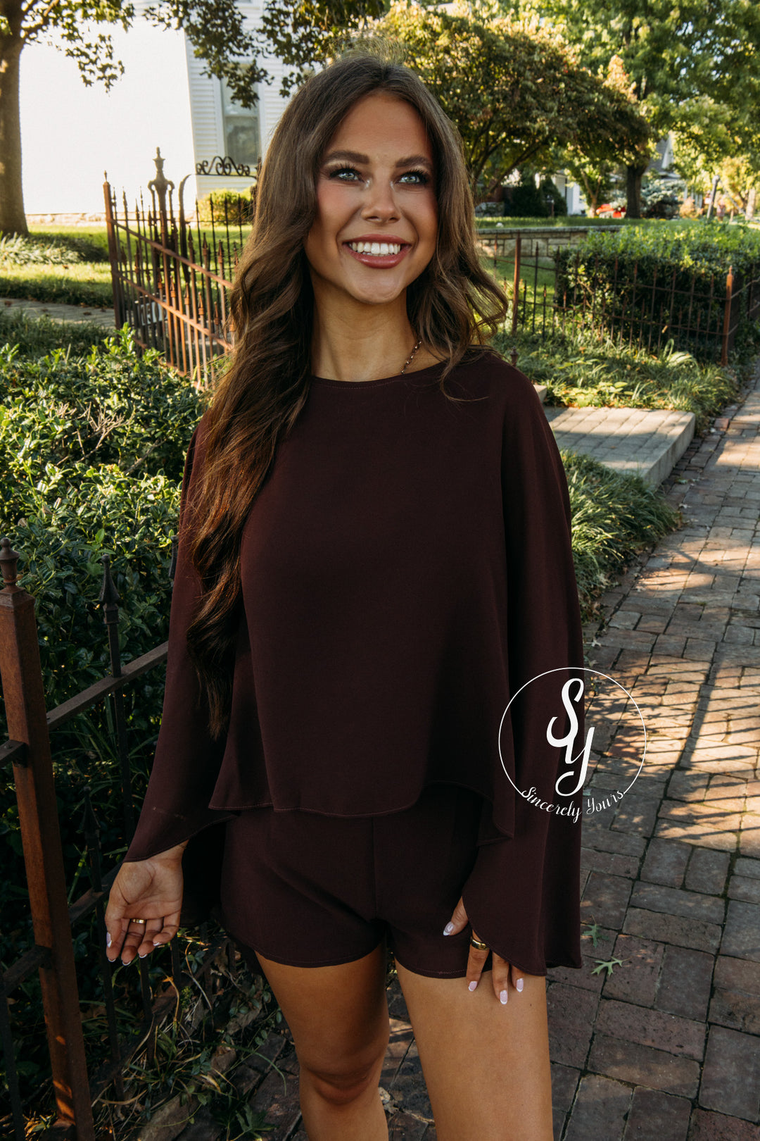 Poised Feeling Romper - Brown