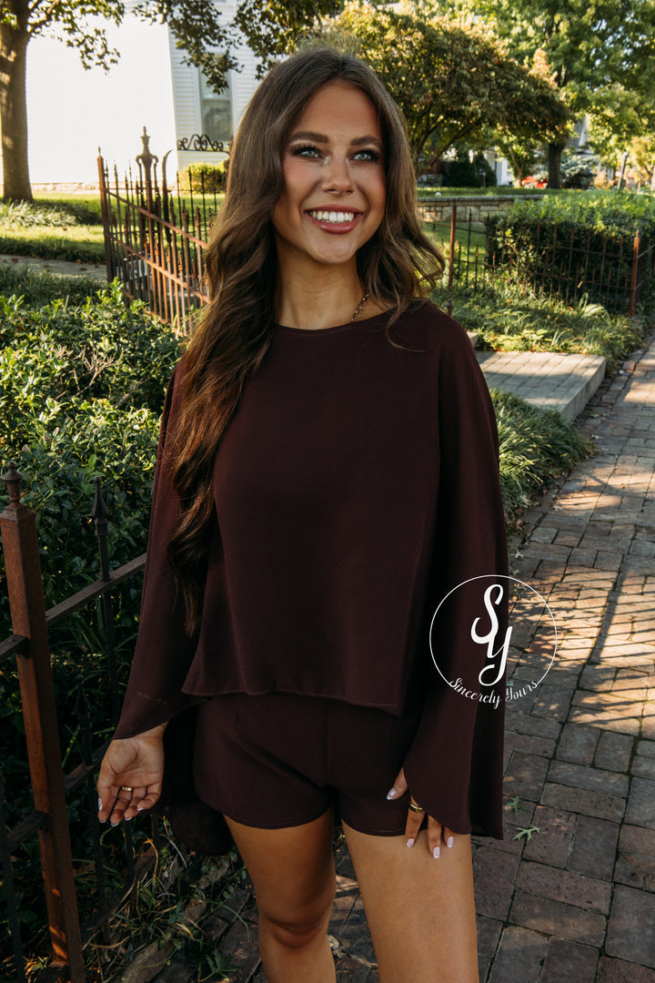 Poised Feeling Romper - Brown