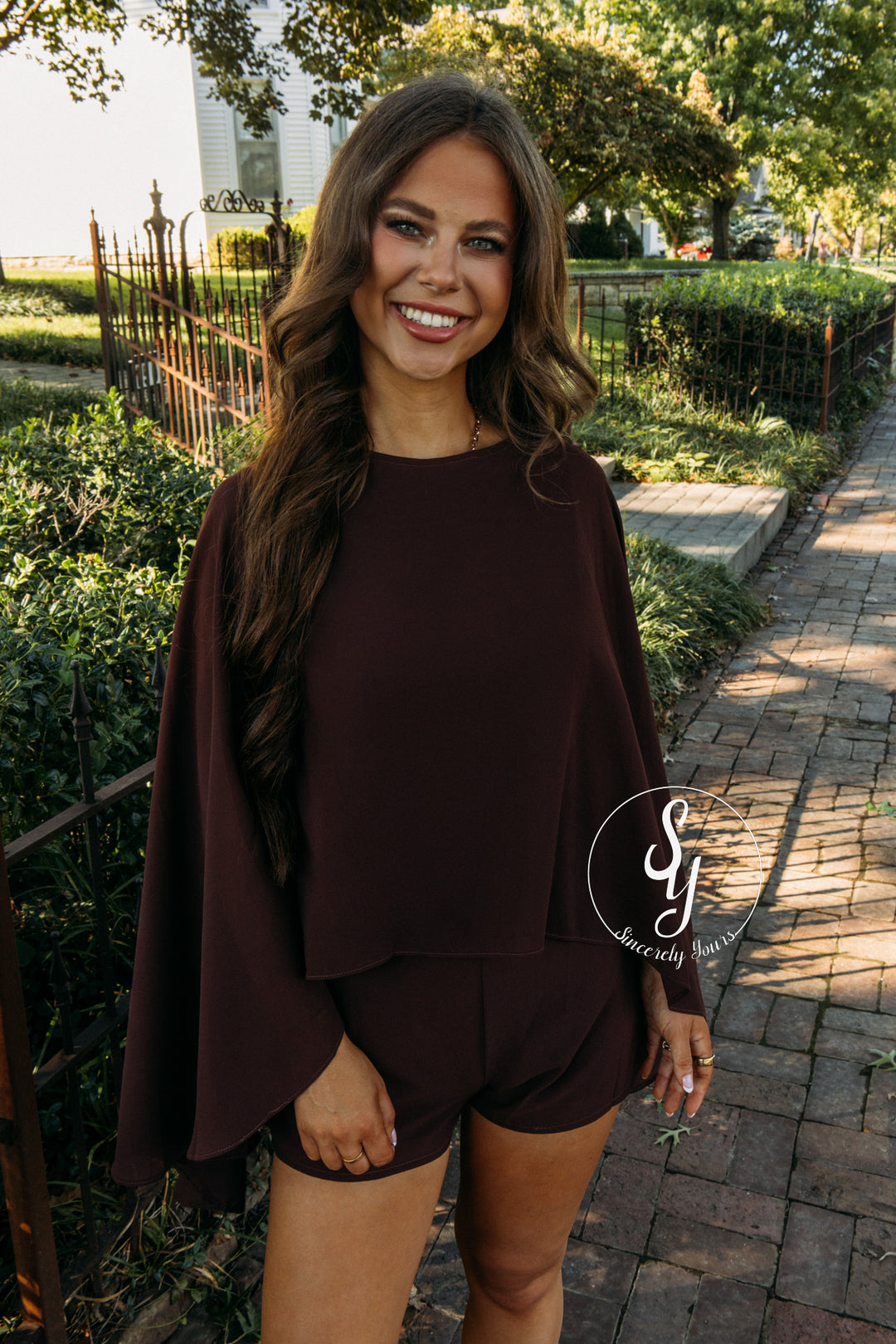 Poised Feeling Romper - Brown