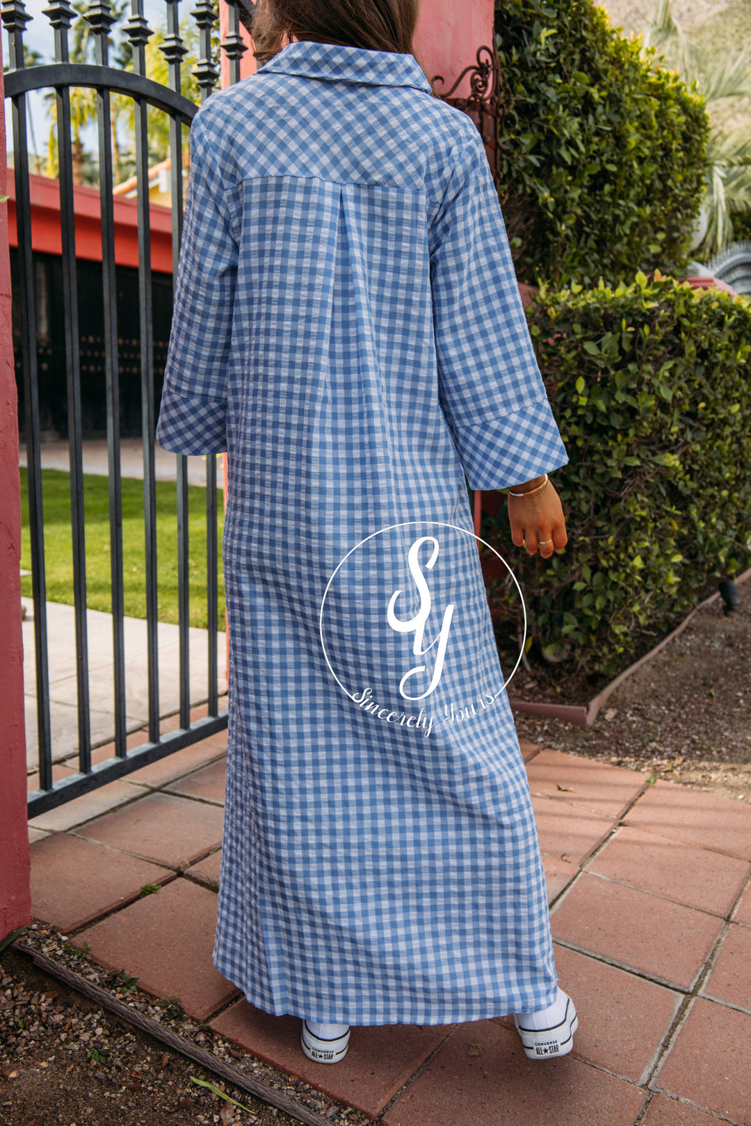 Giving Gingham Vibes Dress - Blue