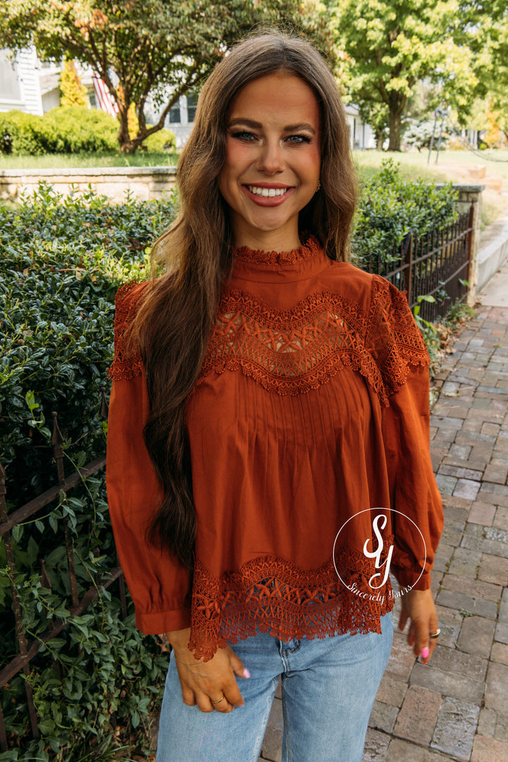 Lace Love Top - Clay